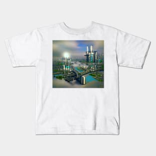 Industrial Futuristic City Kids T-Shirt